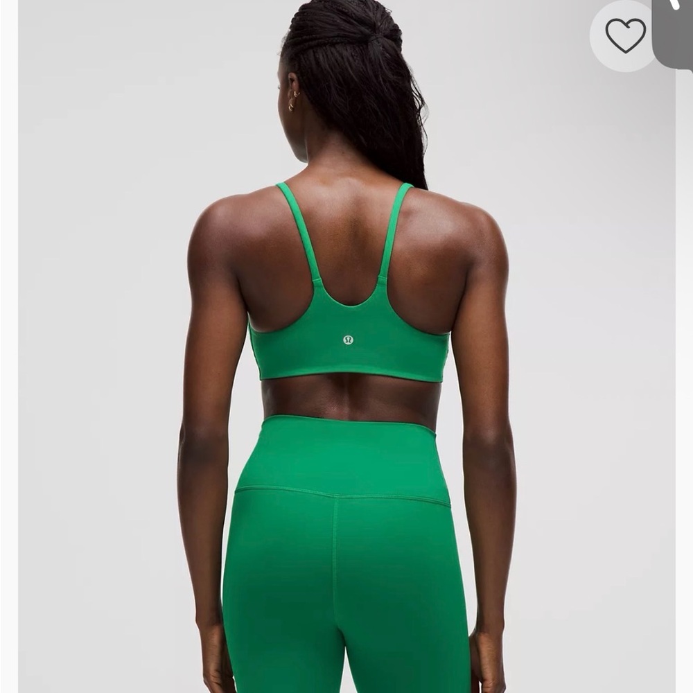 NWT Lululemon Wunder Train Strappy Racer Bra A/B Green size 10 - Picture 2 of 7